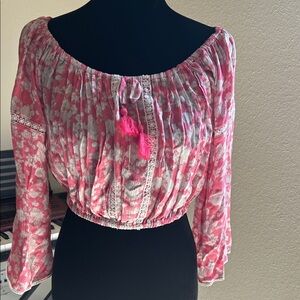 Elegant Pink Floral Blouse